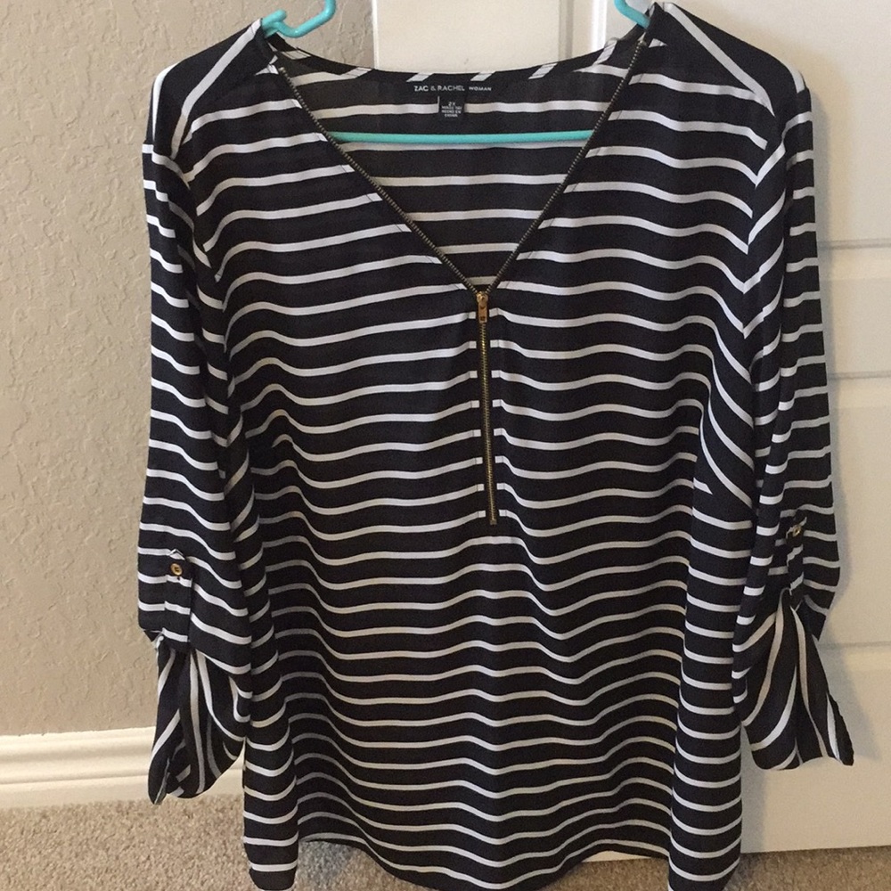 Black and white blouse